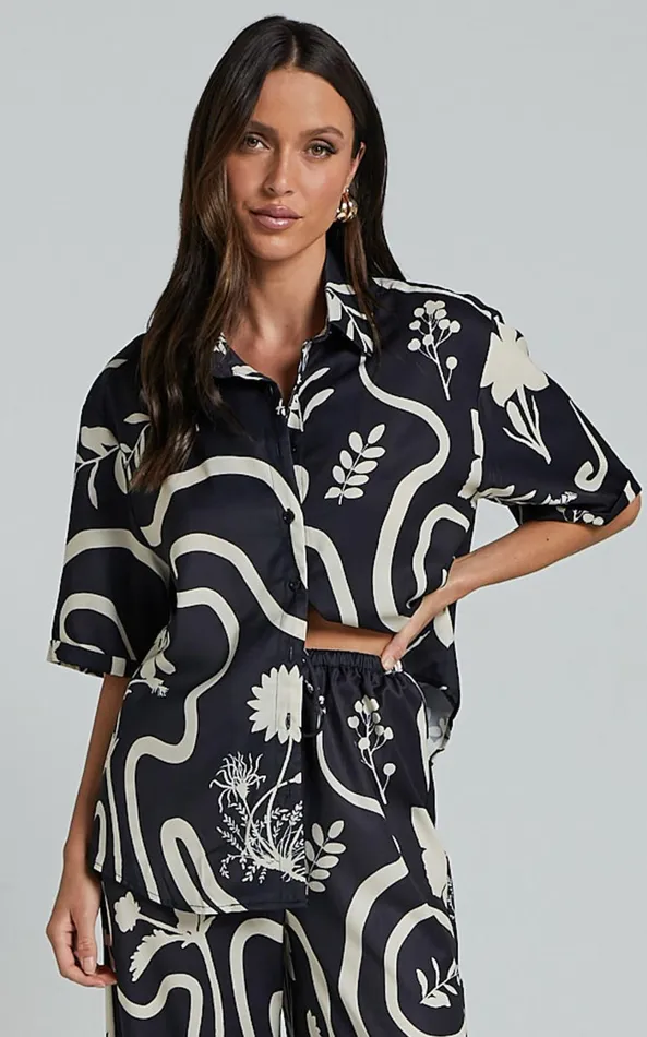 Showpo Runaway The Label 8211 Leo Shirt In BlackSand Women Tops