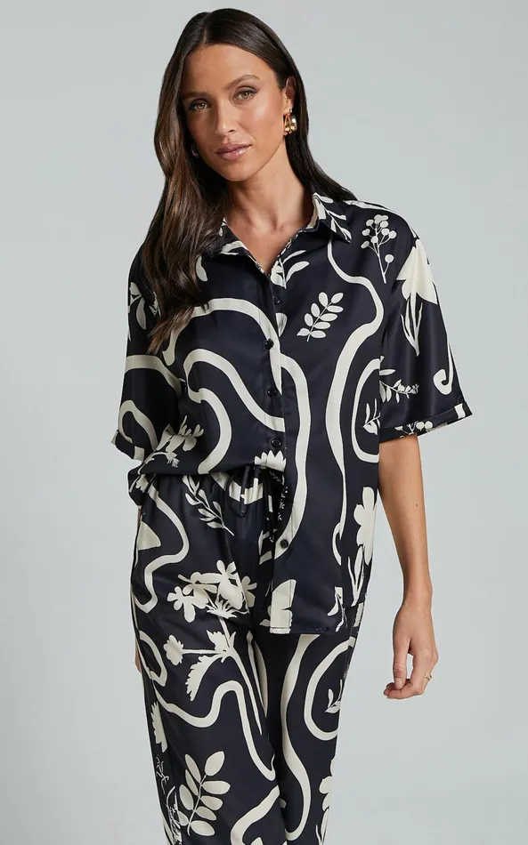 Showpo Runaway The Label 8211 Leo Shirt In BlackSand Women Tops