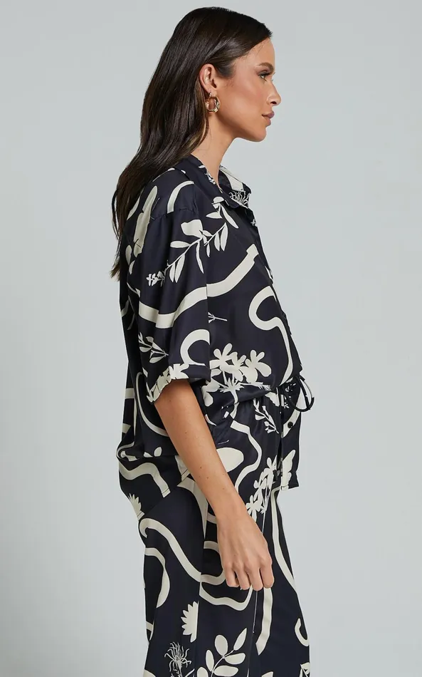 Showpo Runaway The Label 8211 Leo Shirt In BlackSand Women Tops