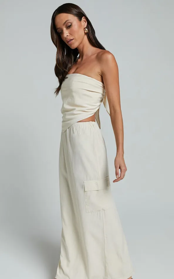 Showpo Runaway The Label 8211 Picilo Long Midi Skirt In Stone Women Skirts