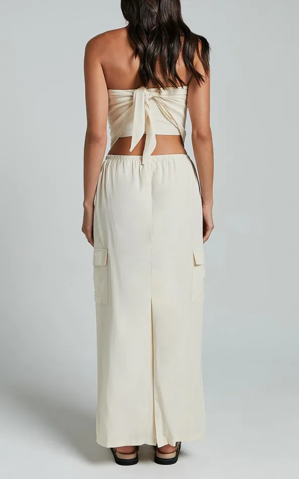 Showpo Runaway The Label 8211 Picilo Long Midi Skirt In Stone Women Skirts
