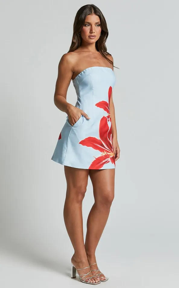 Showpo Runaway The Label 8211 Primrose Mini Dress In RED LILY Women Dresses