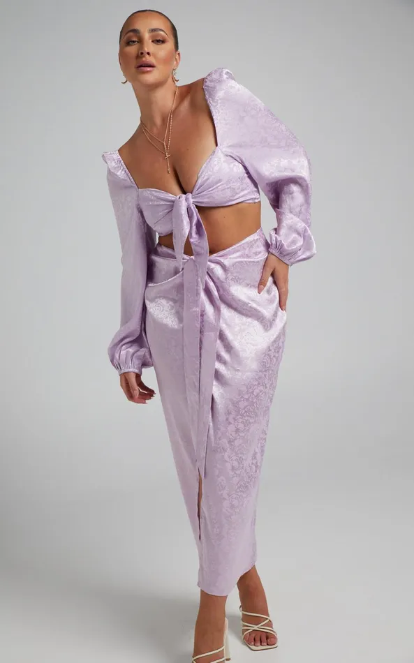 Showpo Runaway The Label 8211 Roxie Midi Skirt In Lilac Women Skirts