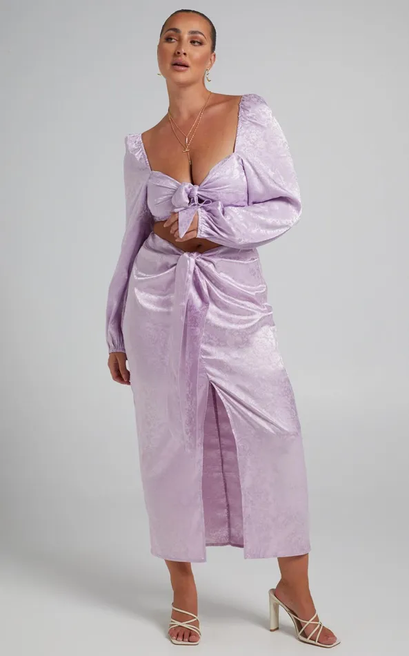 Showpo Runaway The Label 8211 Roxie Midi Skirt In Lilac Women Skirts