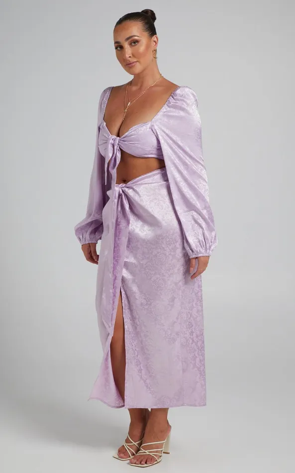 Showpo Runaway The Label 8211 Roxie Midi Skirt In Lilac Women Skirts