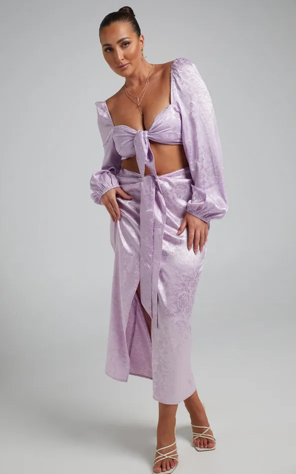 Showpo Runaway The Label 8211 Roxie Midi Skirt In Lilac Women Skirts