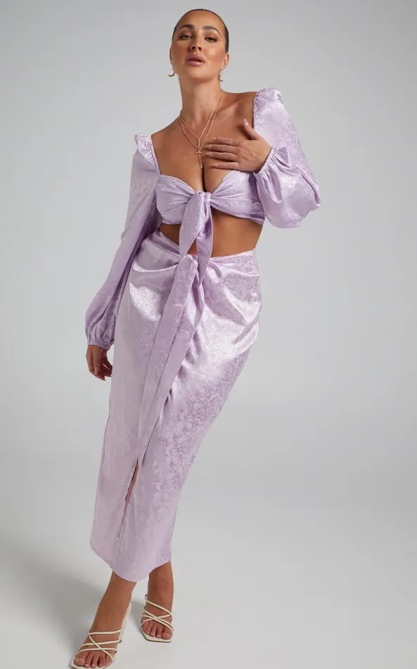 Showpo Runaway The Label 8211 Roxie Tie Top In Lilac Women Tops