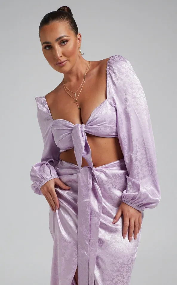 Showpo Runaway The Label 8211 Roxie Tie Top In Lilac Women Tops