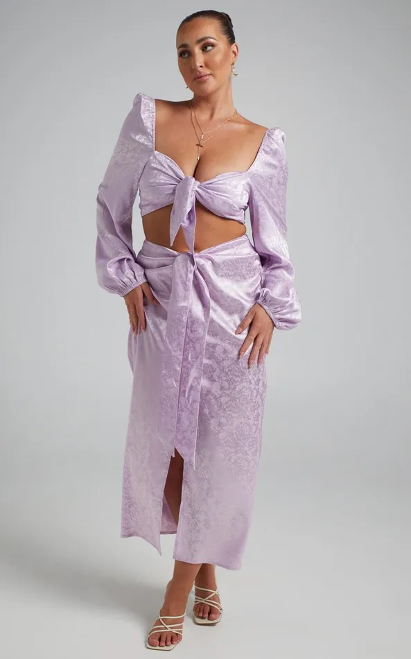 Showpo Runaway The Label 8211 Roxie Tie Top In Lilac Women Tops