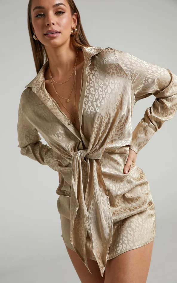Showpo Runaway The Label 8211 Ruby Rose Dress In Champagne Women Dresses