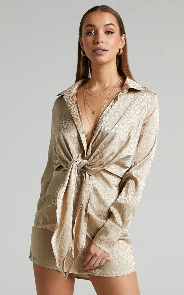 Showpo Runaway The Label 8211 Ruby Rose Dress In Champagne Women Dresses