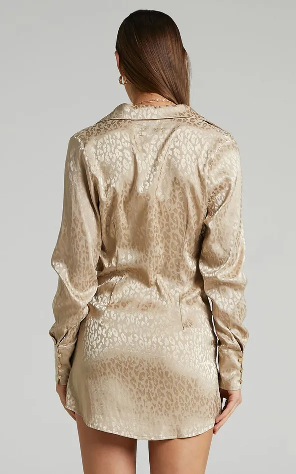 Showpo Runaway The Label 8211 Ruby Rose Dress In Champagne Women Dresses
