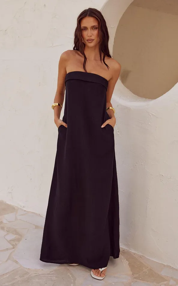 Showpo Runaway The Label 8211 Saphira Maxi Dress In Black Women Dresses