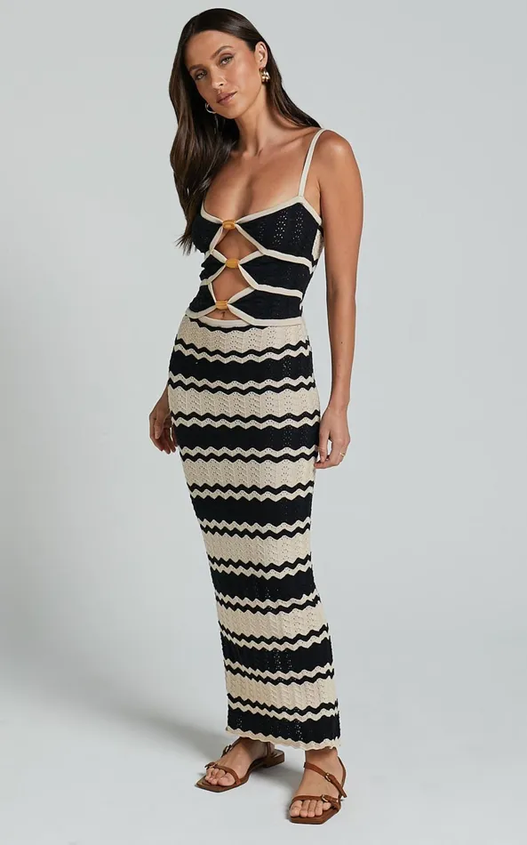 Showpo Runaway The Label 8211 Shiloh Midi Dress In BlackSand Women Dresses