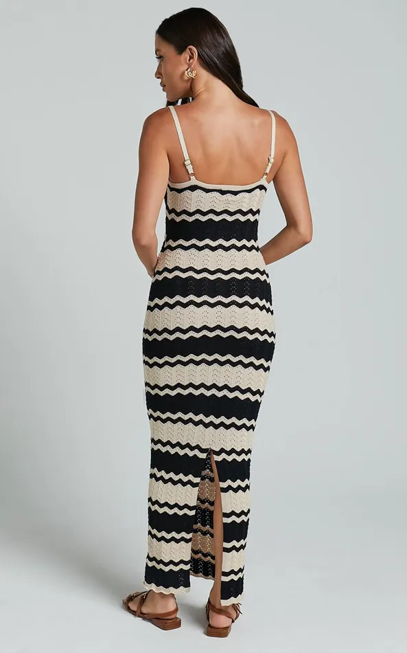 Showpo Runaway The Label 8211 Shiloh Midi Dress In BlackSand Women Dresses