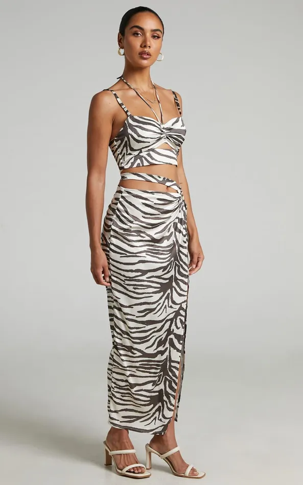 Showpo Runaway The Label 8211 Zahara Midi Skirt In Zebra Women Skirts