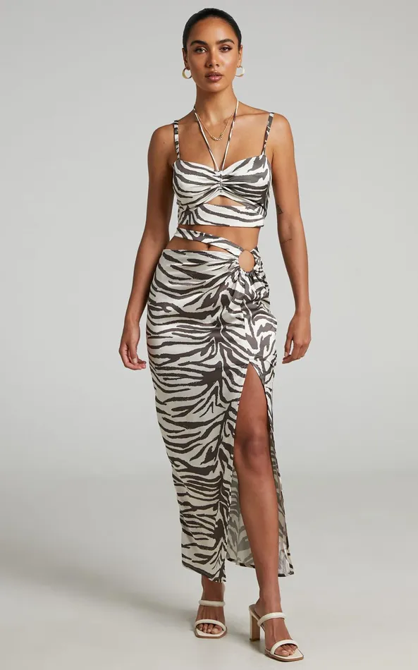 Showpo Runaway The Label 8211 Zahara Midi Skirt In Zebra Women Skirts