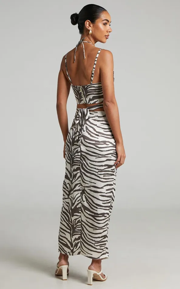 Showpo Runaway The Label 8211 Zahara Midi Skirt In Zebra Women Skirts