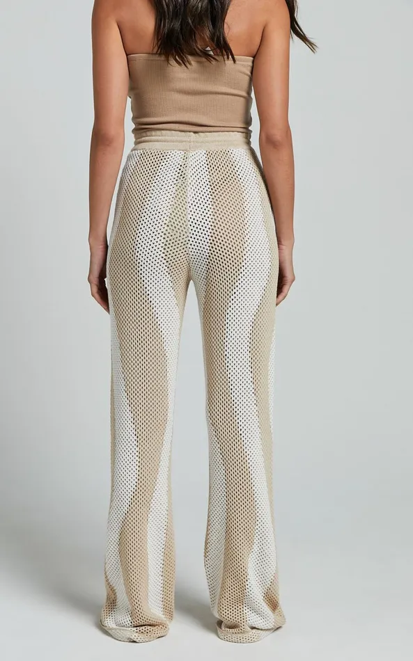 Showpo Runaway The Label 8211 Zanzibar Pants In SandWhite Women Knitwear