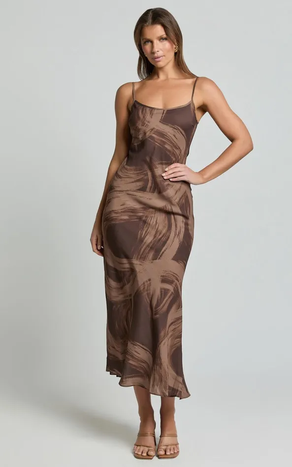 Showpo Sally Midi Dress 8211 Strappy Slip Dress In Hazel Swirl Print Women Dresses Showpo Sally Midi Dress 8211 Strappy Slip Dress In Hazel Swirl Print Women Dresses