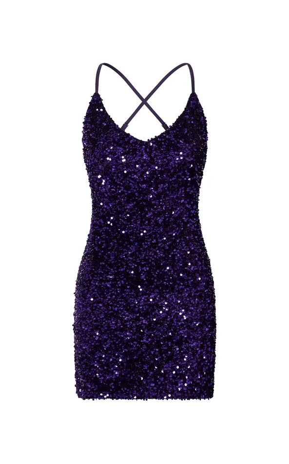 Showpo Salome Mini Dress 8211 Bodycon Sequin Dress In Purple Women Dresses