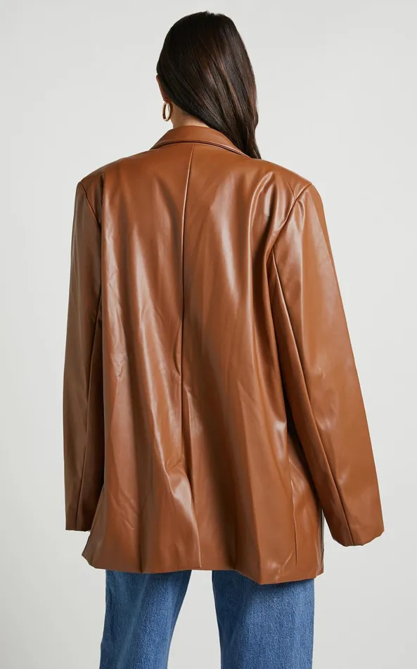 Showpo Samanfa Jacket 8211 Faux Leather Jacket In Tan Women Jackets and Coats Showpo Samanfa Jacket 8211 Faux Leather Jacket In Tan Women Jackets and Coats