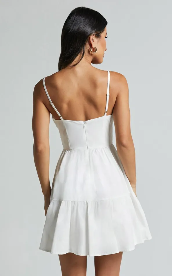 Showpo Sandra Midi Dress 8211 Draped Crossover Bodice Tiered Dress In Ivory Women Dresses