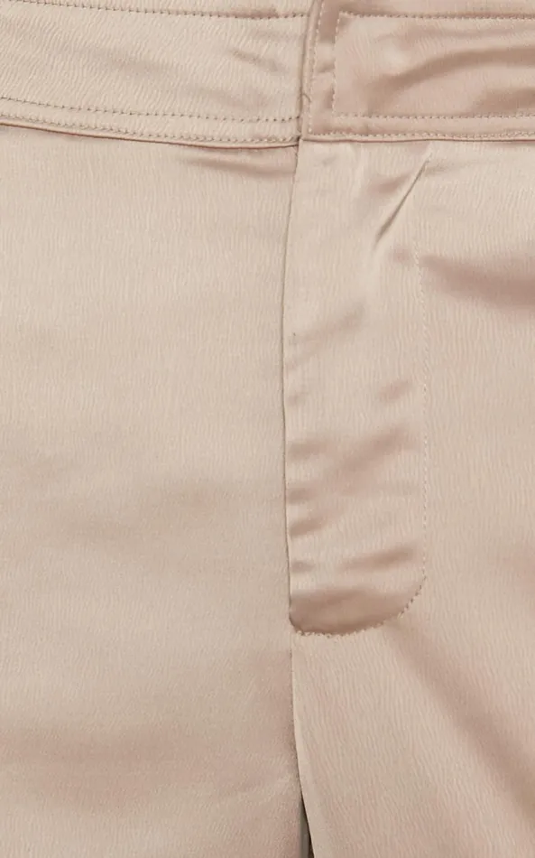 Showpo Saori Pants 8211 Mid Rise Satin Cargo Pants In Mushroom Women Curve Clothes