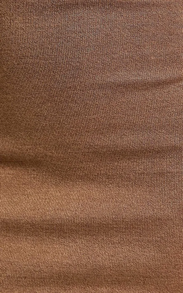 Showpo Saskia Halter Neck Side Cut Out Midi Dress In Chocolate Women Dresses