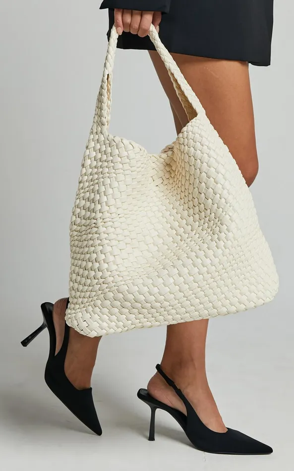 Showpo Seoul Bag 8211 Quilted Tote Bag In Cream Women Bags