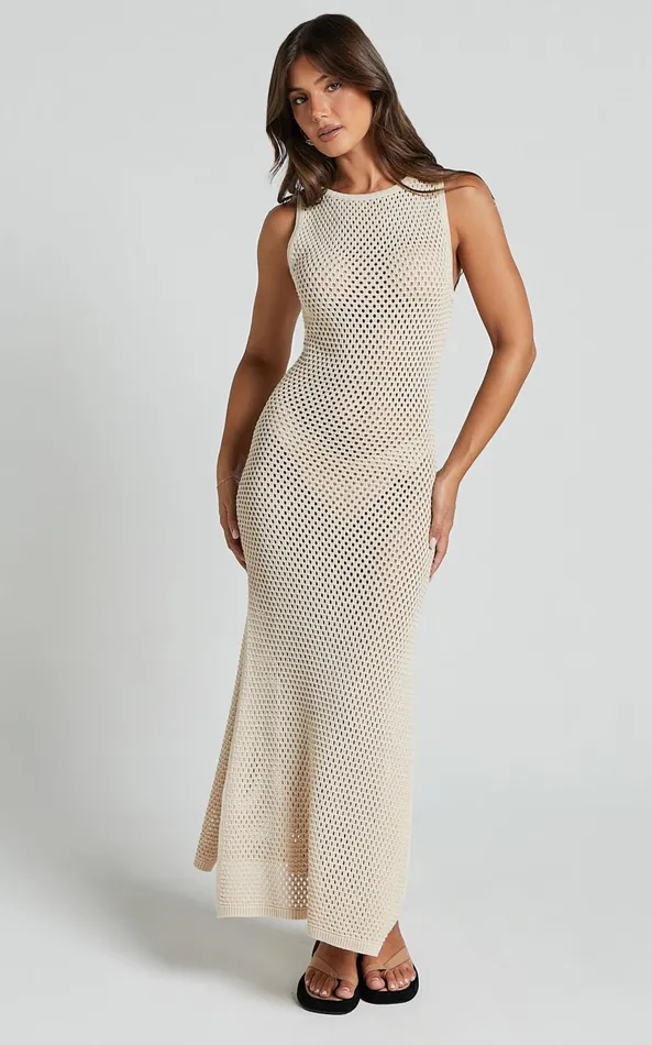 Showpo Seven Wonders 8211 Shamine Midi Dress In SAND Women Dresses