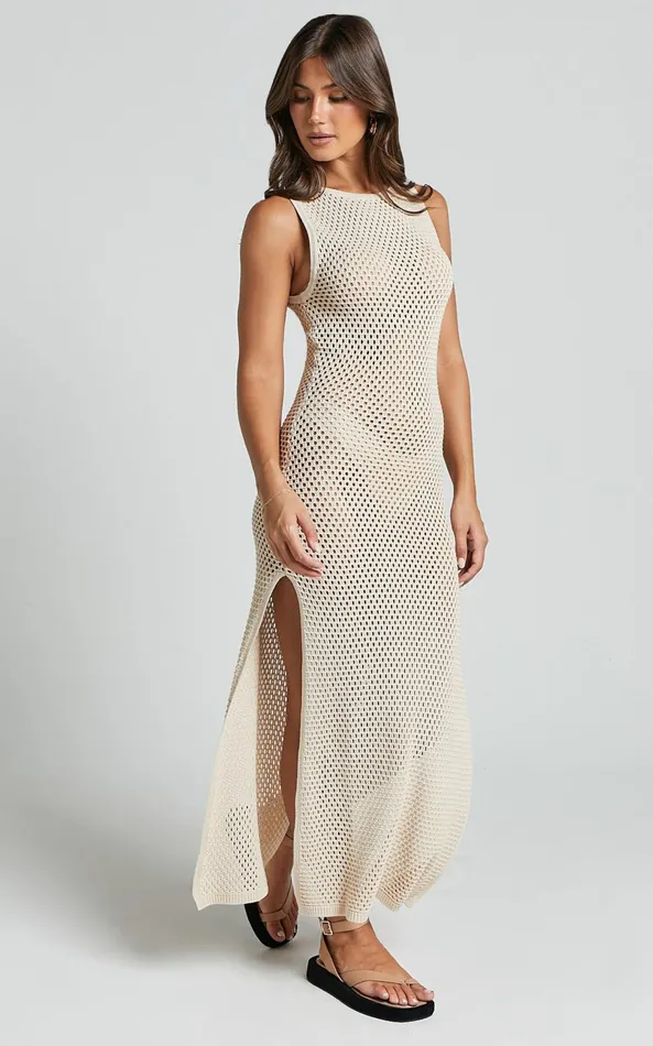 Showpo Seven Wonders 8211 Shamine Midi Dress In SAND Women Dresses
