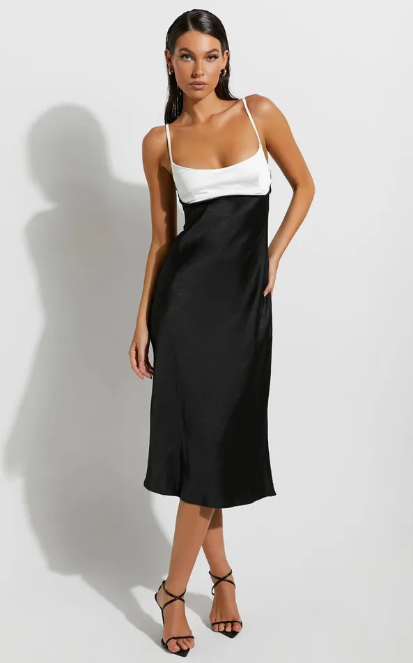 Showpo Shantelle Midi Dress 8211 Satin Slip Contrast Bust Dress In Black Women Dresses Showpo Shantelle Midi Dress 8211 Satin Slip Contrast Bust Dress In Black Women Dresses