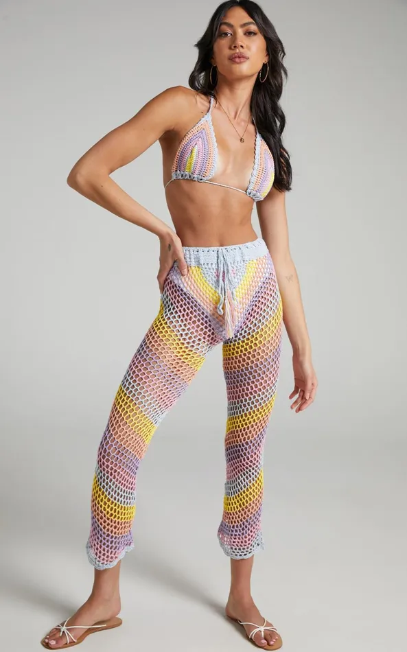 Showpo Sheinna Two Piece Set 8211 Crochet Two Piece Set In Multi Women Two Piece Sets and Coords