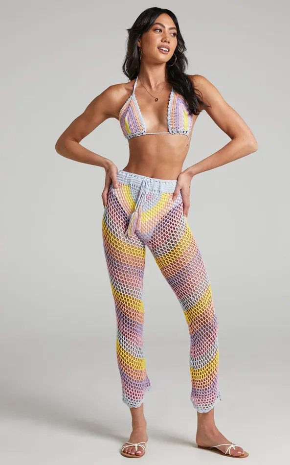 Showpo Sheinna Two Piece Set 8211 Crochet Two Piece Set In Multi Women Two Piece Sets and Coords