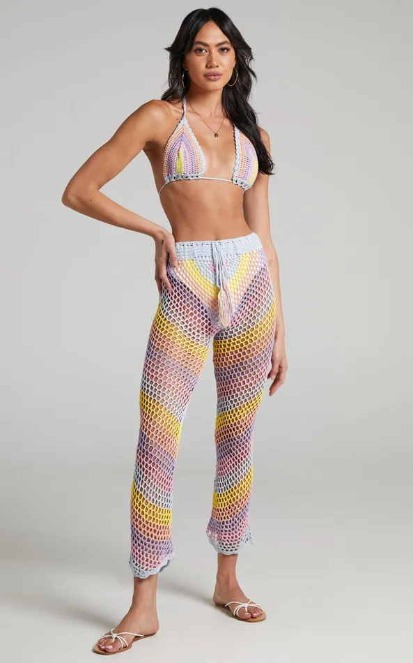 Showpo Sheinna Two Piece Set 8211 Crochet Two Piece Set In Multi Women Two Piece Sets and Coords