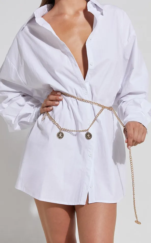 Showpo Shelbey Chain Belt In Gold Women Belts