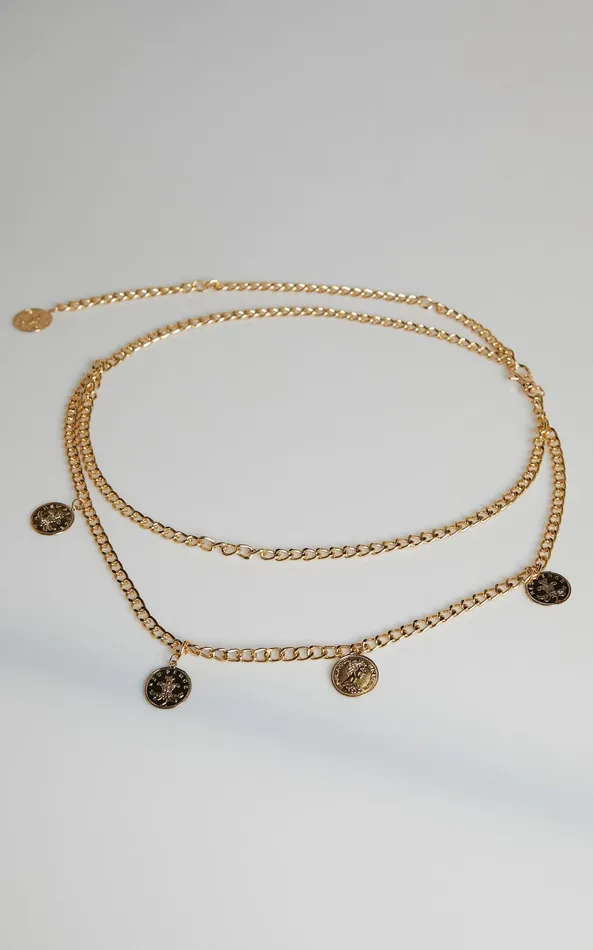 Showpo Shelbey Chain Belt In Gold Women Belts
