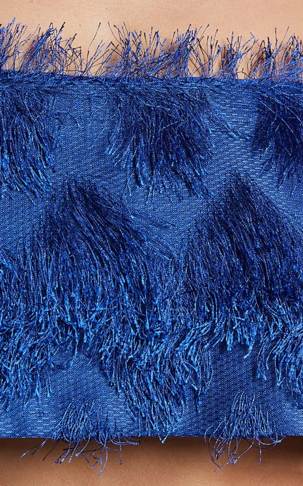 Showpo Shelby Top 8211 Strappy Fringe Crop Top In Cobalt Blue Women Tops