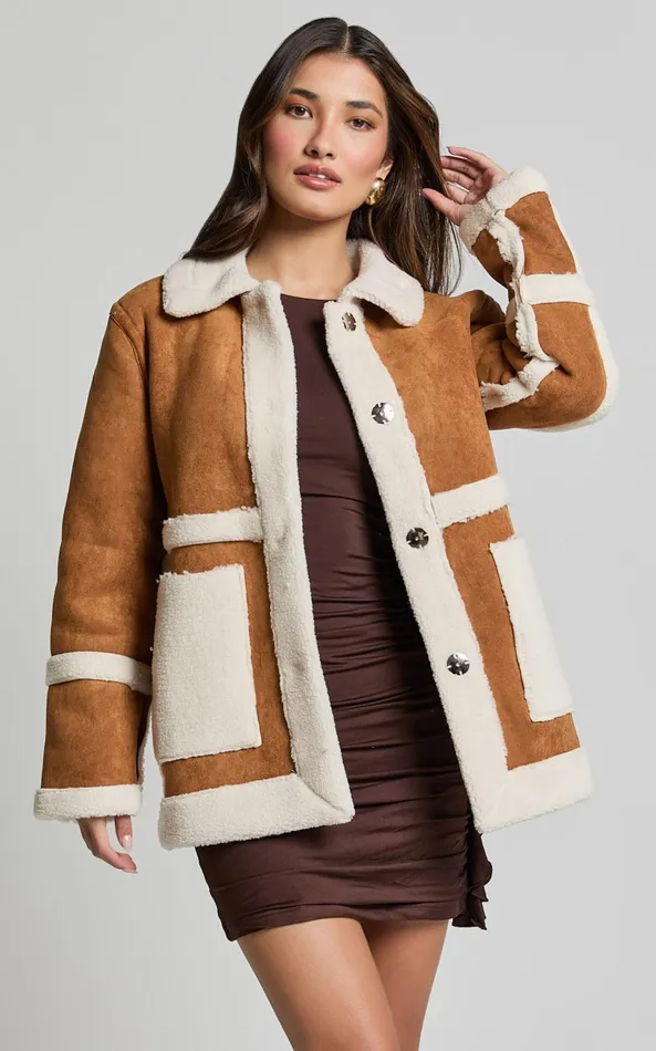 Showpo Shelley Coat 8211 Faux Shearling Aviator Coat In Brown Women Jackets and Coats Showpo Shelley Coat 8211 Faux Shearling Aviator Coat In Brown Women Jackets and Coats