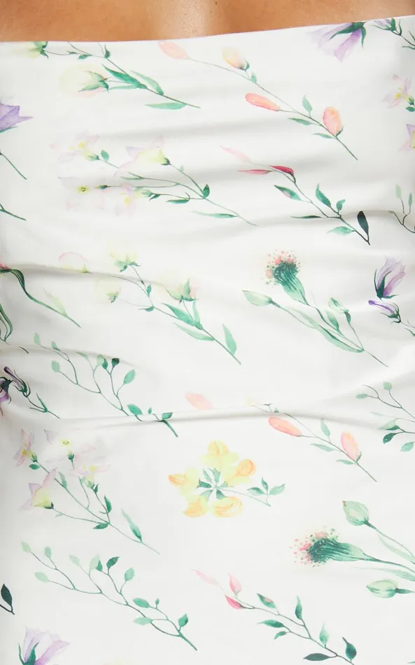 Showpo Shierina Midi Dress 8211 Sweetheart Neck Line Sleeveless Dress In White Floral Women Dresses
