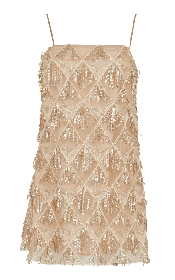 Showpo Shook Mini Dress In Champagne Sequin Women Curve Clothes