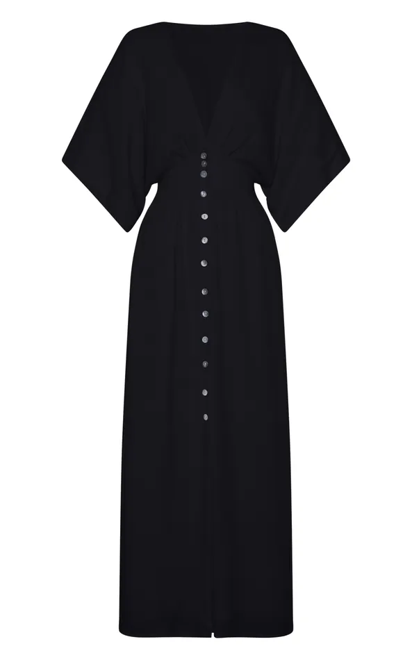 Showpo Sitting Pretty Maxi Dress In Black Women Curve Clothes