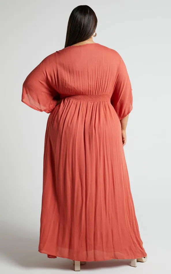 Showpo Sitting Pretty Maxi Dress In Rust Women Dresses