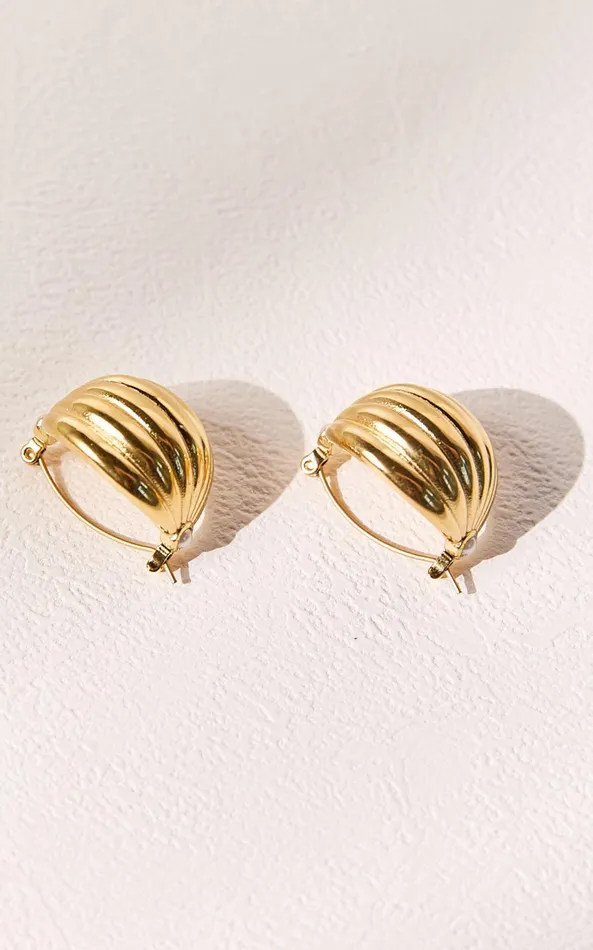 Showpo Skylee Earring 8211 Croissant Shape Statement Earring In Gold Women Earrings