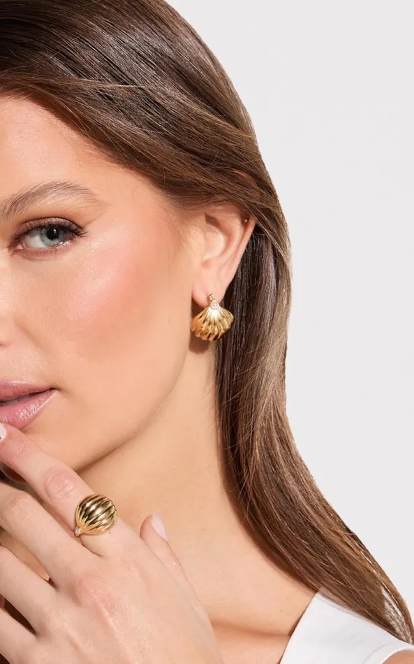 Showpo Skylee Earring 8211 Croissant Shape Statement Earring In Gold Women Earrings
