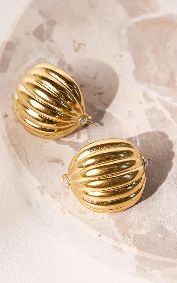 Showpo Skylee Earring 8211 Croissant Shape Statement Earring In Gold Women Earrings