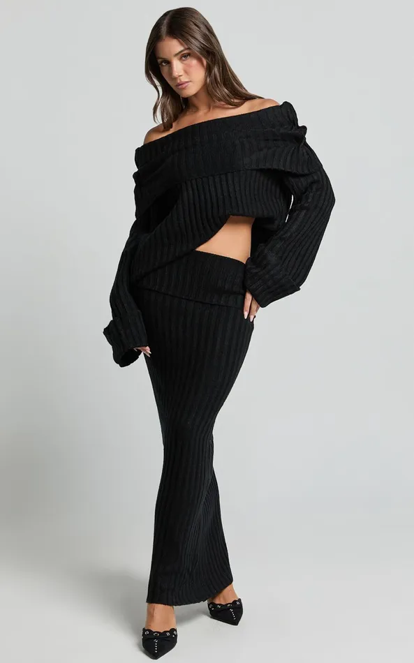 Showpo SNDYS THE LABEL 8211 BROOKS MAXI SKIRT In Black Women Skirts