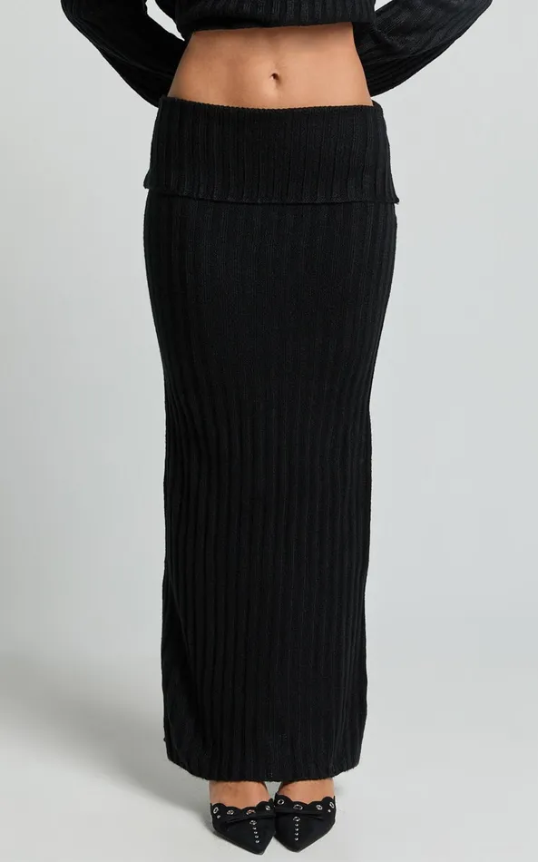 Showpo SNDYS THE LABEL 8211 BROOKS MAXI SKIRT In Black Women Skirts