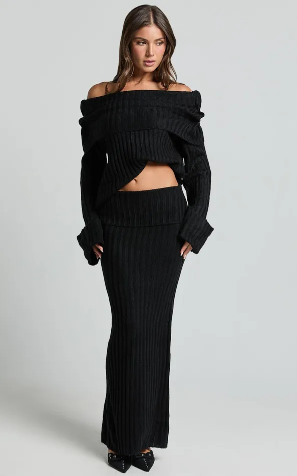 Showpo SNDYS THE LABEL 8211 BROOKS MAXI SKIRT In Black Women Skirts